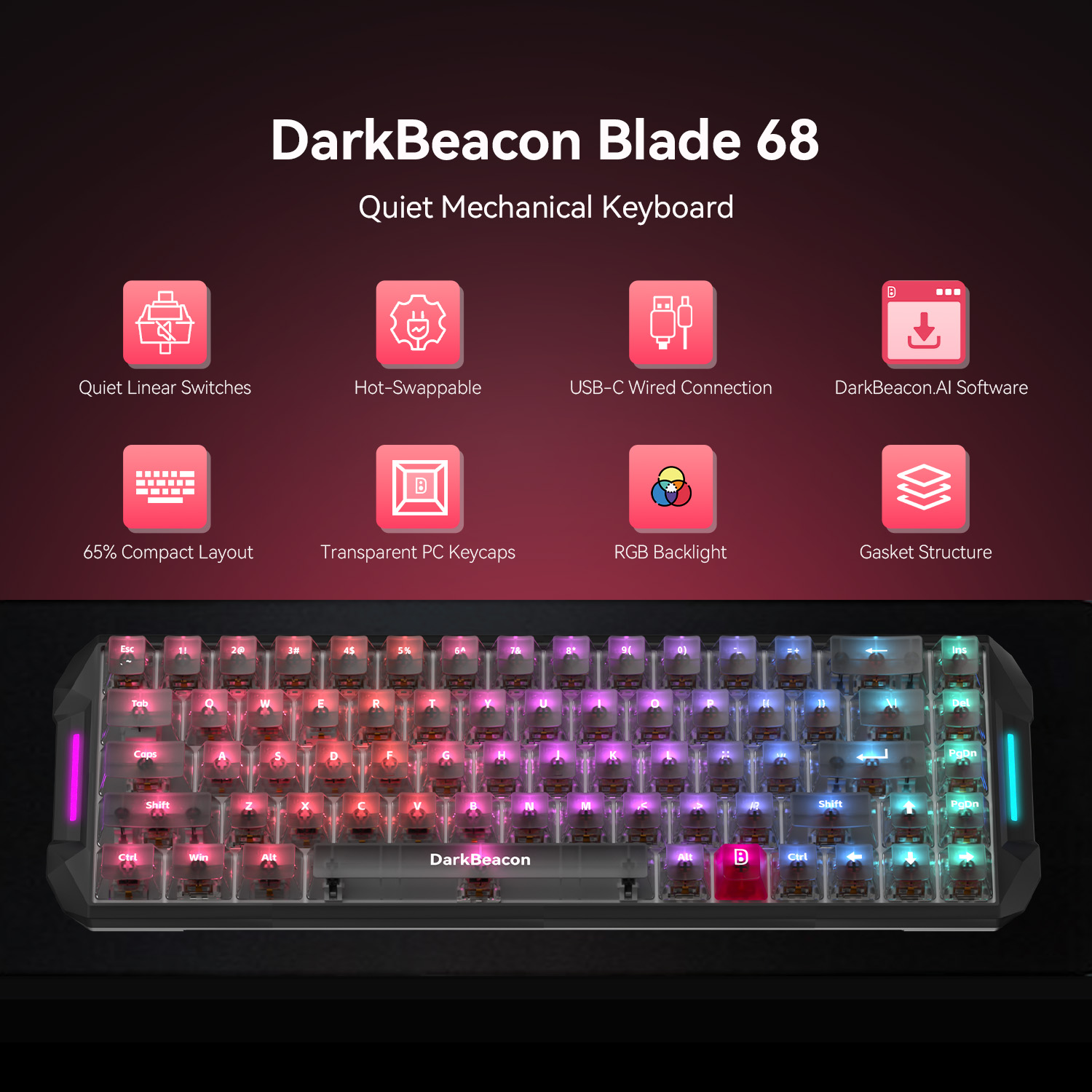 DarkBeacon Blade 68 Wired Sile - Pc Gaming Editing reseña y precio