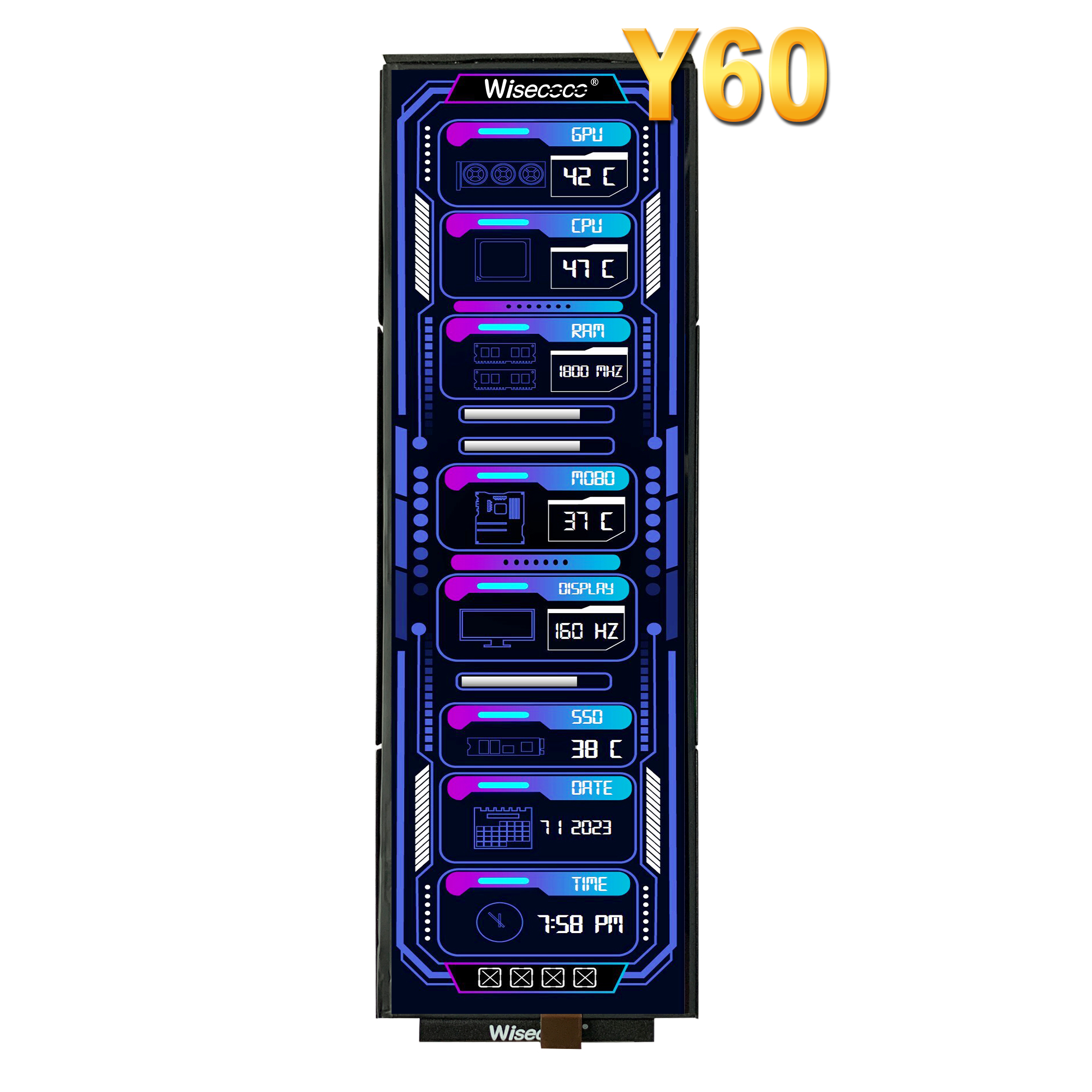 Wisecoco 12.6 inch Portable Mo - Pc Gaming Y60 reseña y precio